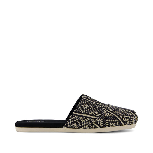 Alpargata Mule - Black Diamond Global Woven Side View