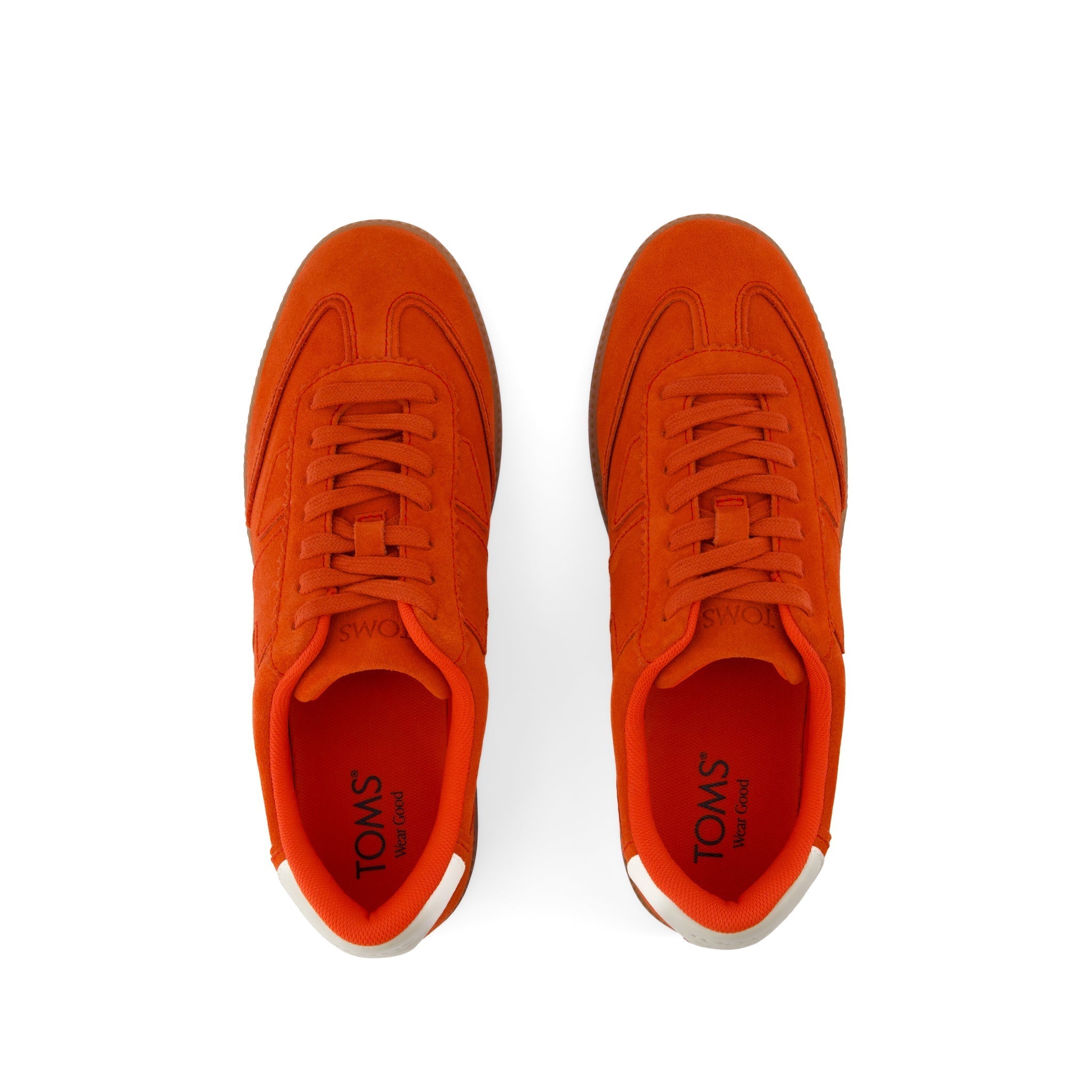 Collins Casual Lace-Up Sneaker - Flame Suede and Leather Top View