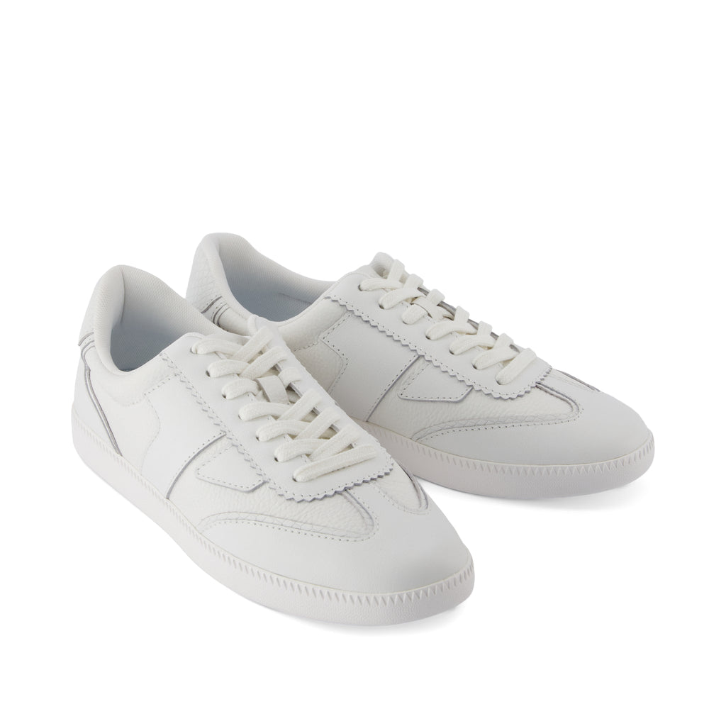 Collins Casual Lace-Up Sneaker - White Leather Snake Embossed Front View