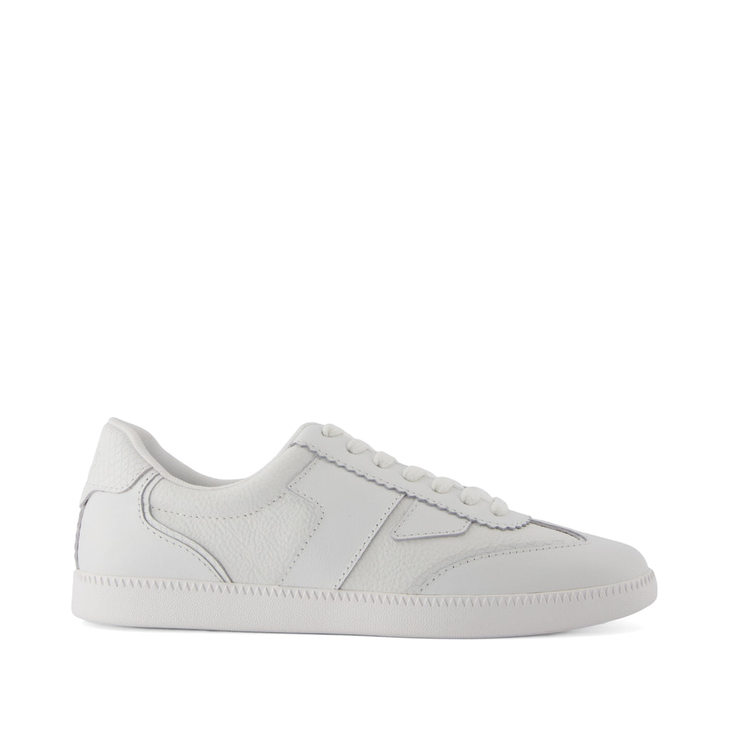 Collins Casual Lace-Up Sneaker - White Leather Snake Embossed Side View