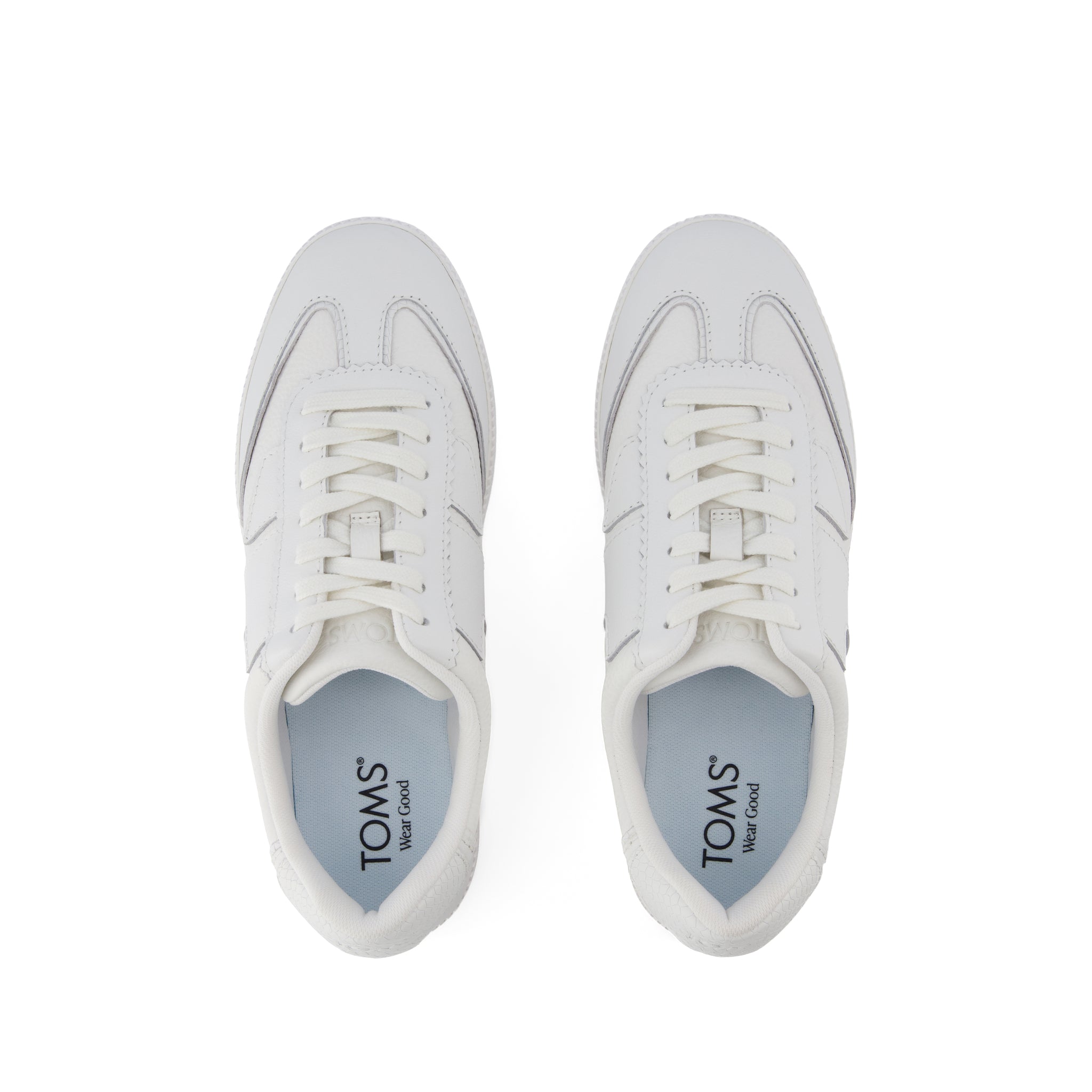 Collins Casual Lace-Up Sneaker - White Leather Snake Embossed Top View