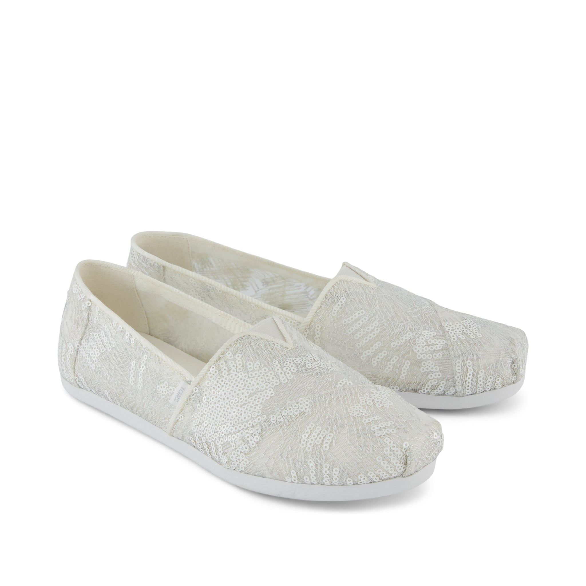 Alpargata Classic - White Sequin Mesh Front View