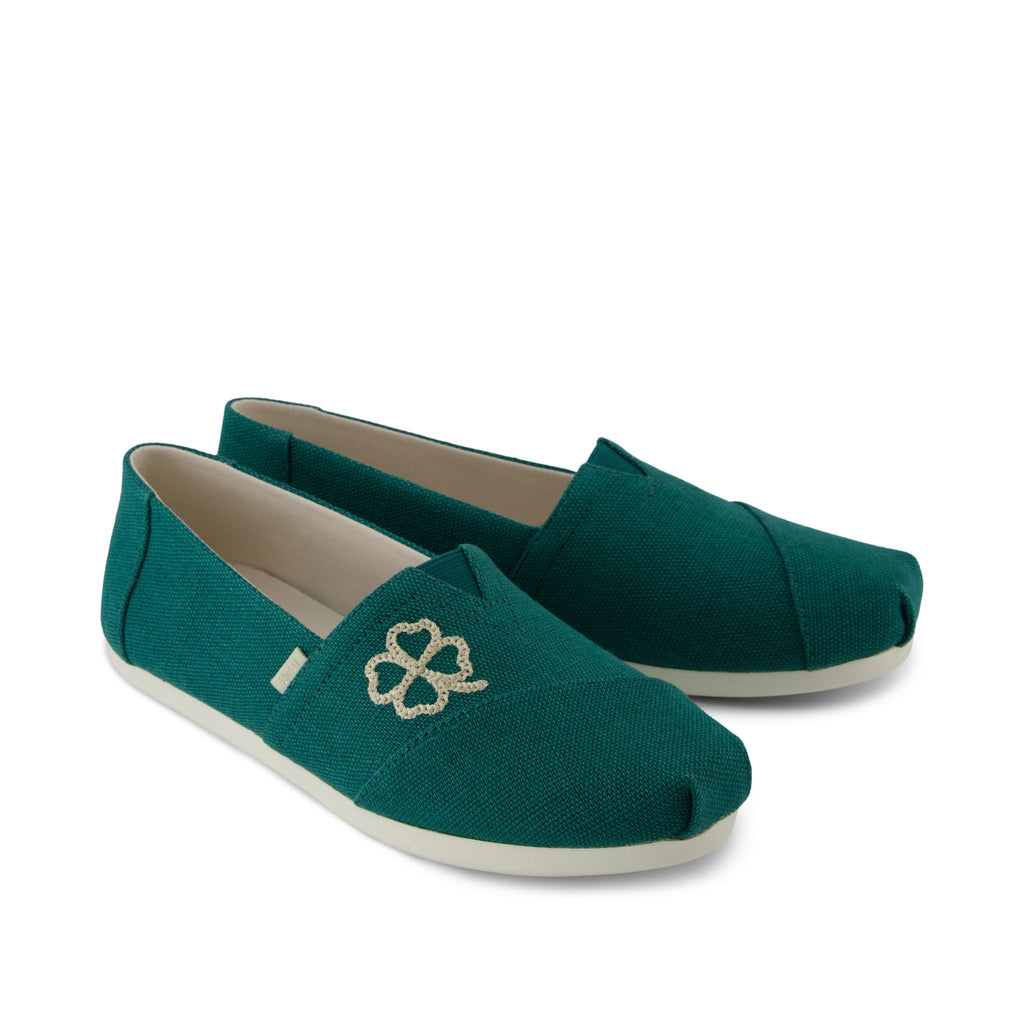 Alpargata Classic - Embroidered Green Heritage Canvas Front View