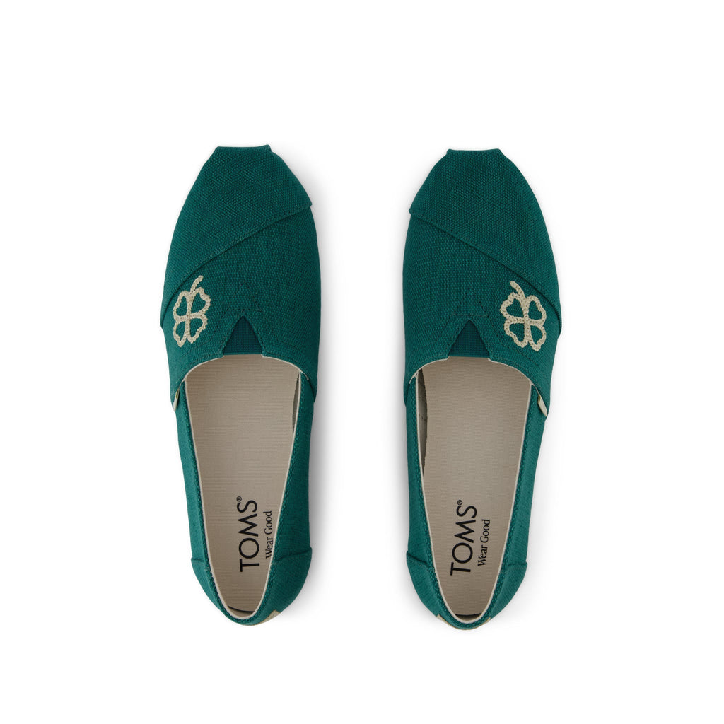 Alpargata Classic - Embroidered Green Heritage Canvas Top View