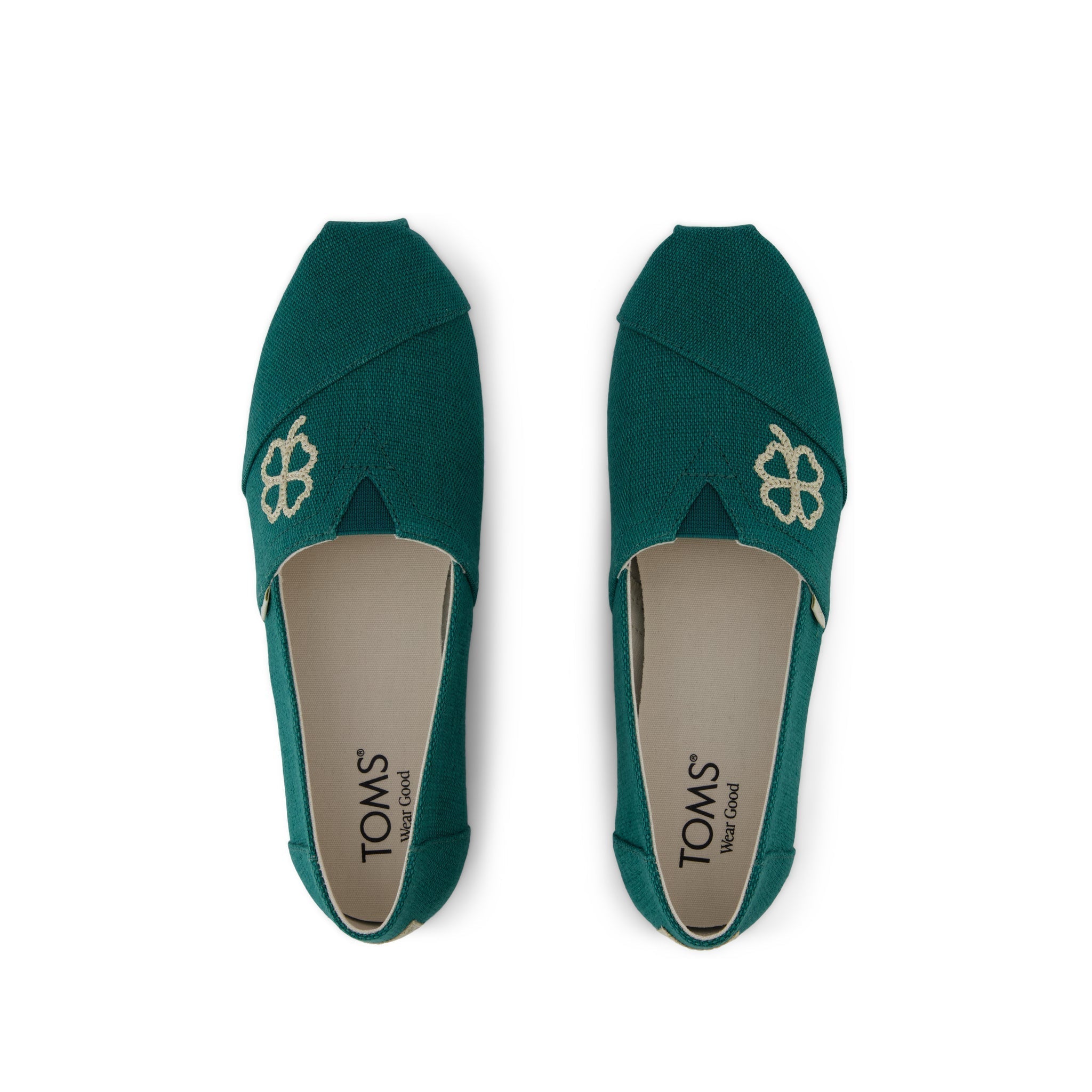 Alpargata Classic - Embroidered Green Heritage Canvas Top View