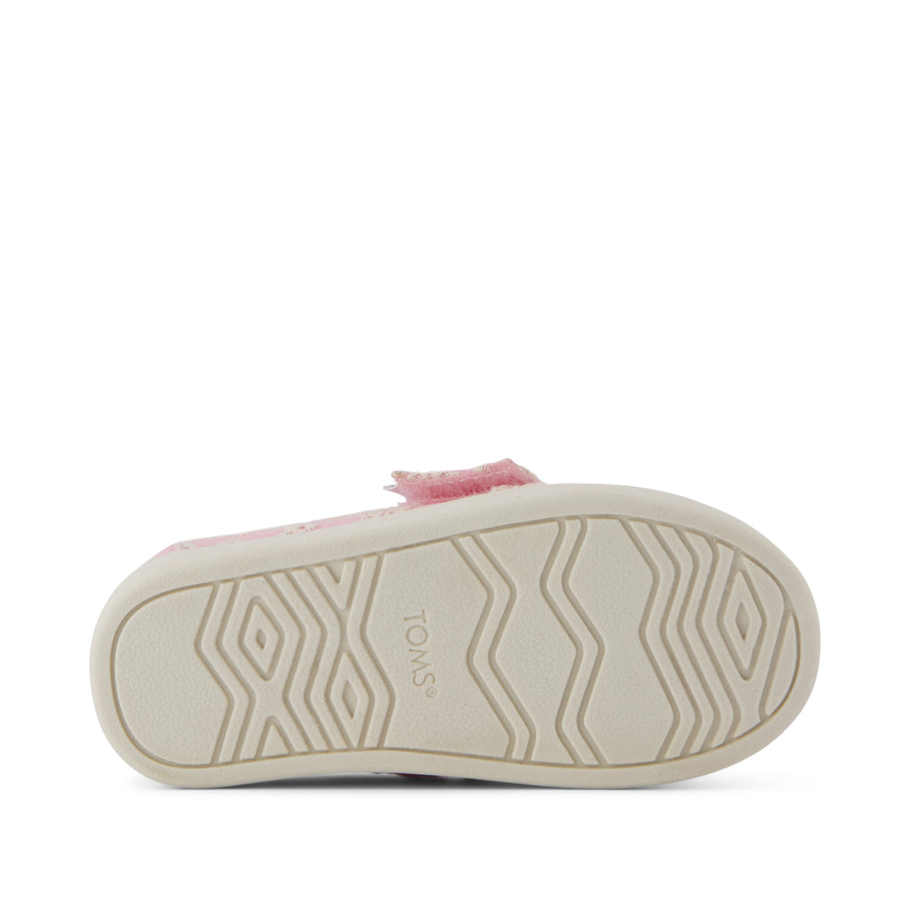 Alpargata Classic Toddler Shoe - Barely Pink Hearts Eyelet Lace Bottom Sole View