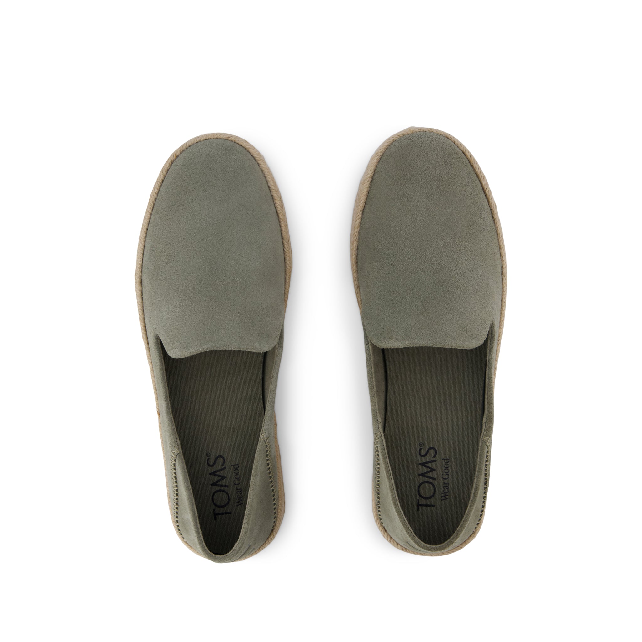 Carolina Espadrille - Vetiver Grey Suede Top View
