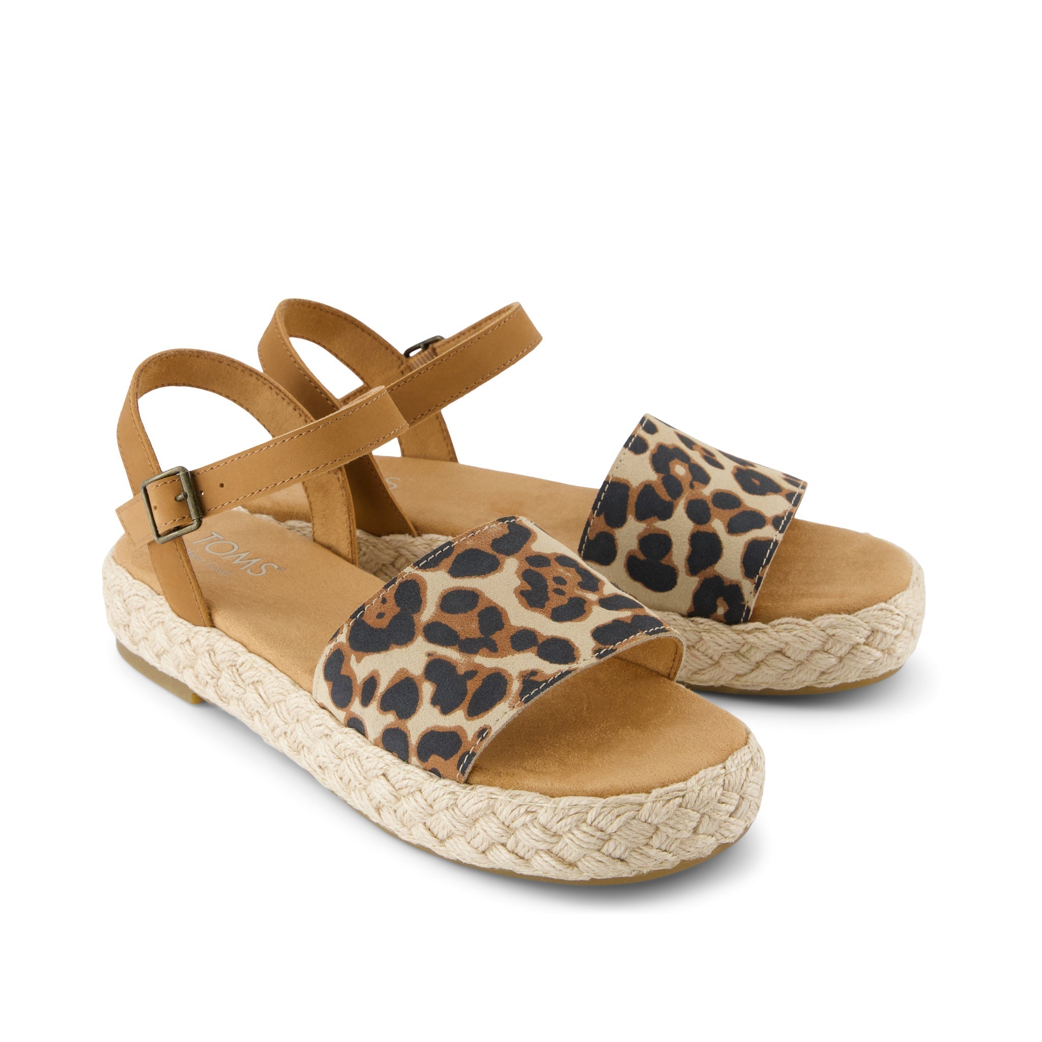 Abby Platform Sandal - Leopard Print Suede/Leather Front View