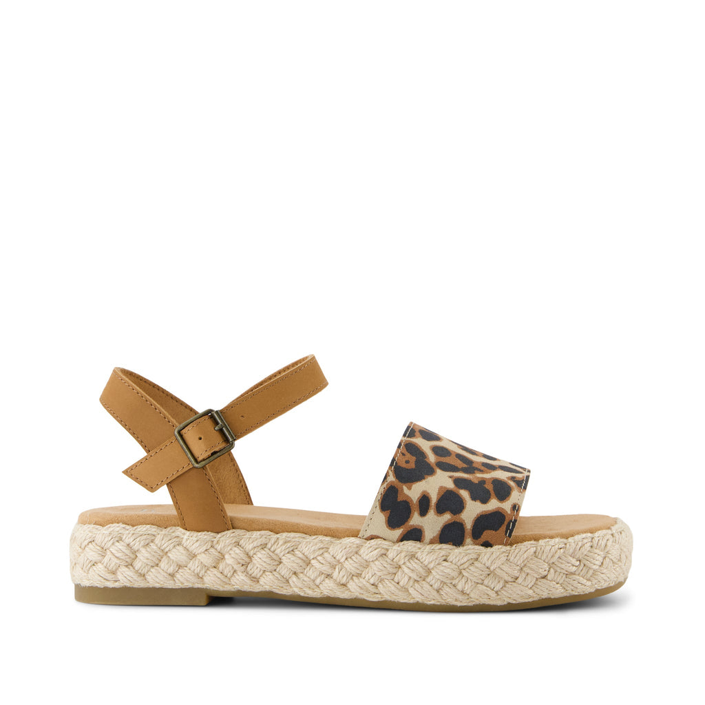 Abby Platform Sandal - Leopard Print Suede/Leather Side View