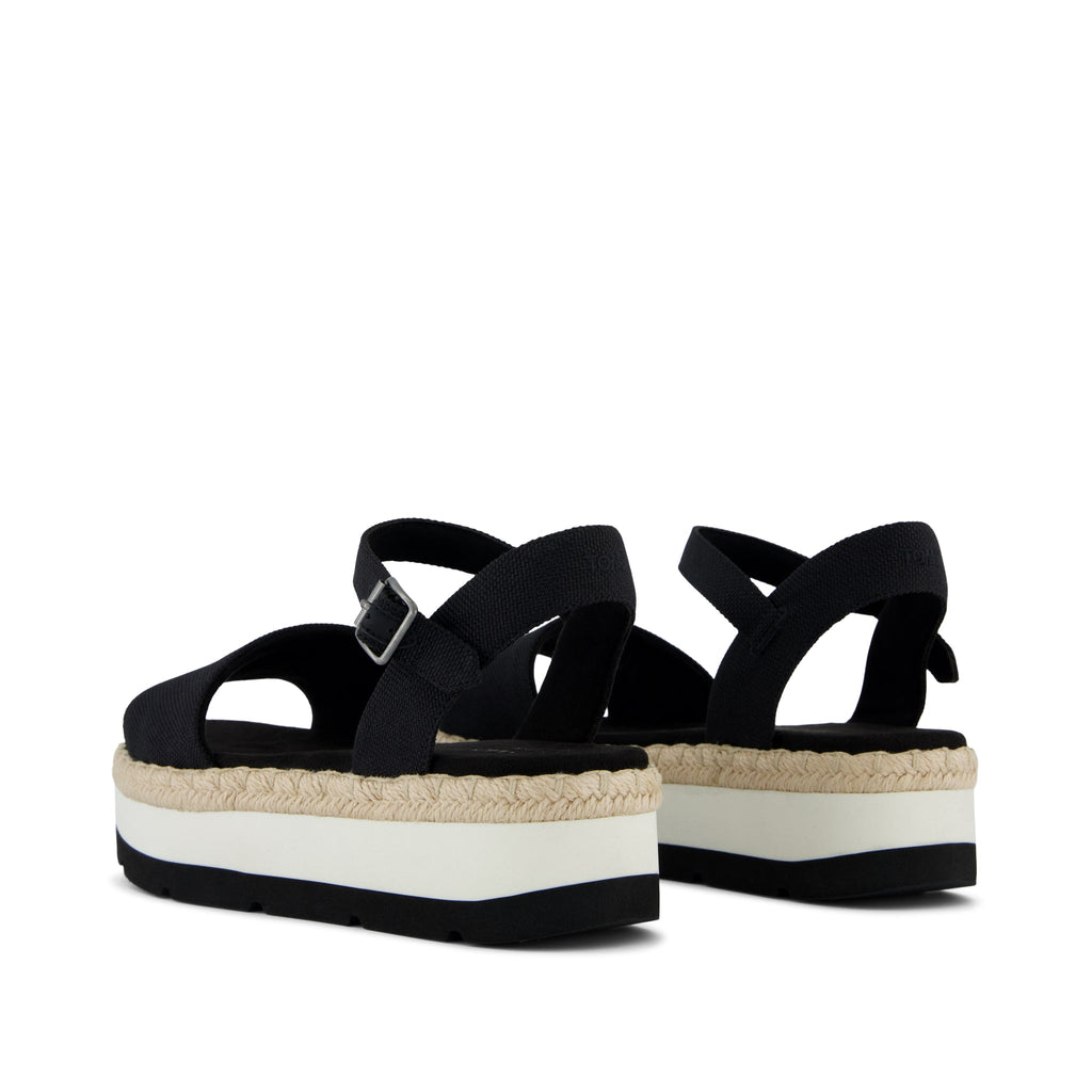 Ronan Platform Sandal - Black Heavy Canvas Back View