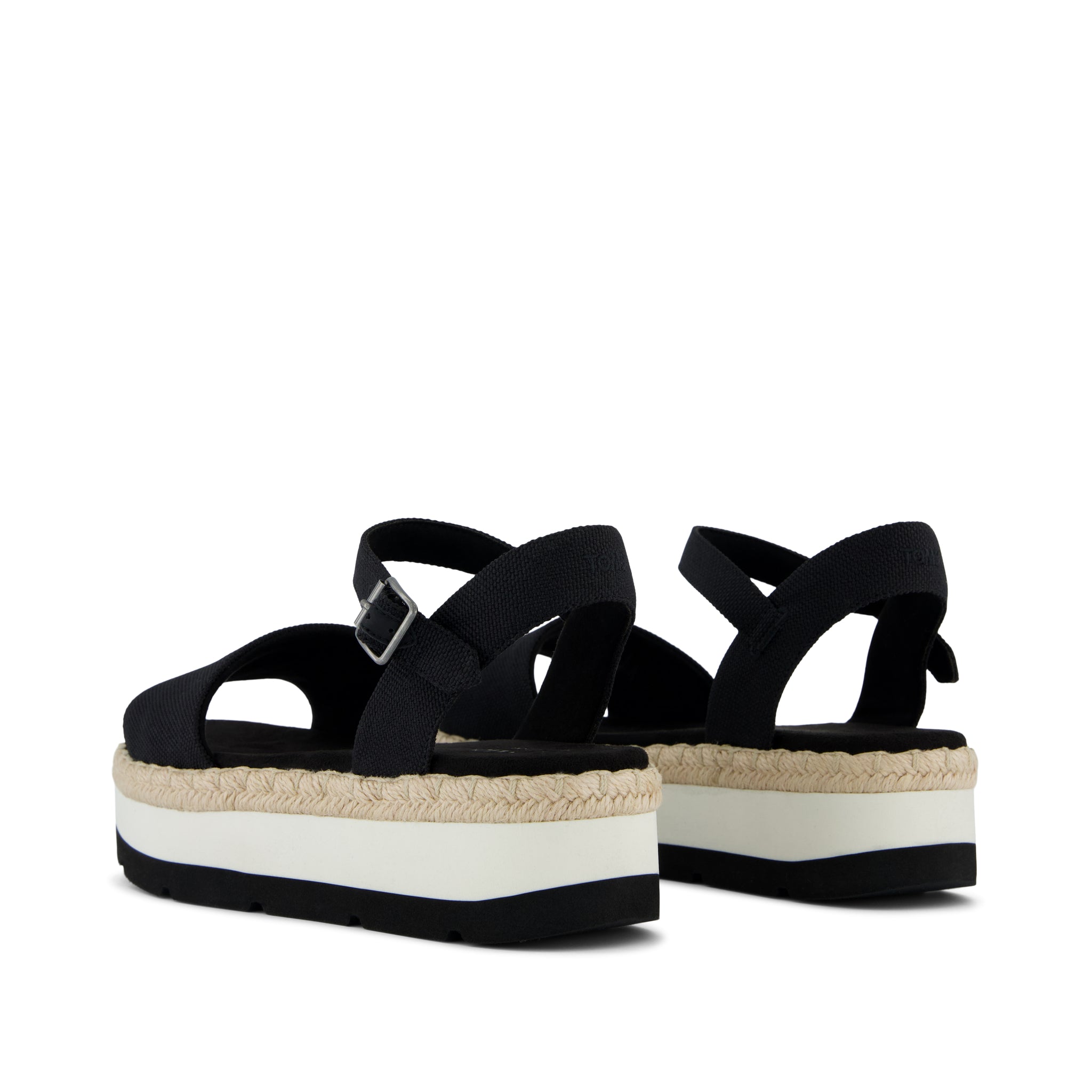 Ronan Platform Sandal - Black Heavy Canvas Back View