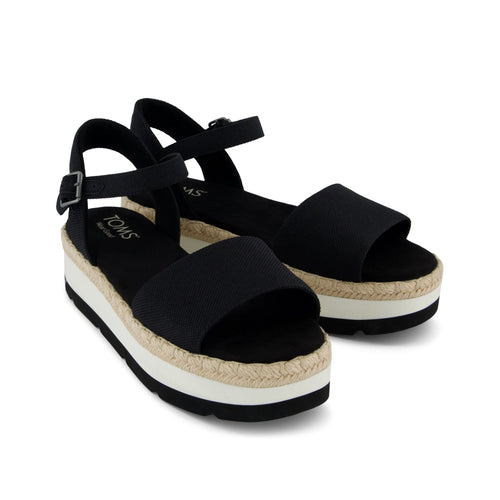 Ronan Platform Sandal - Black Heavy Canvas Front View
