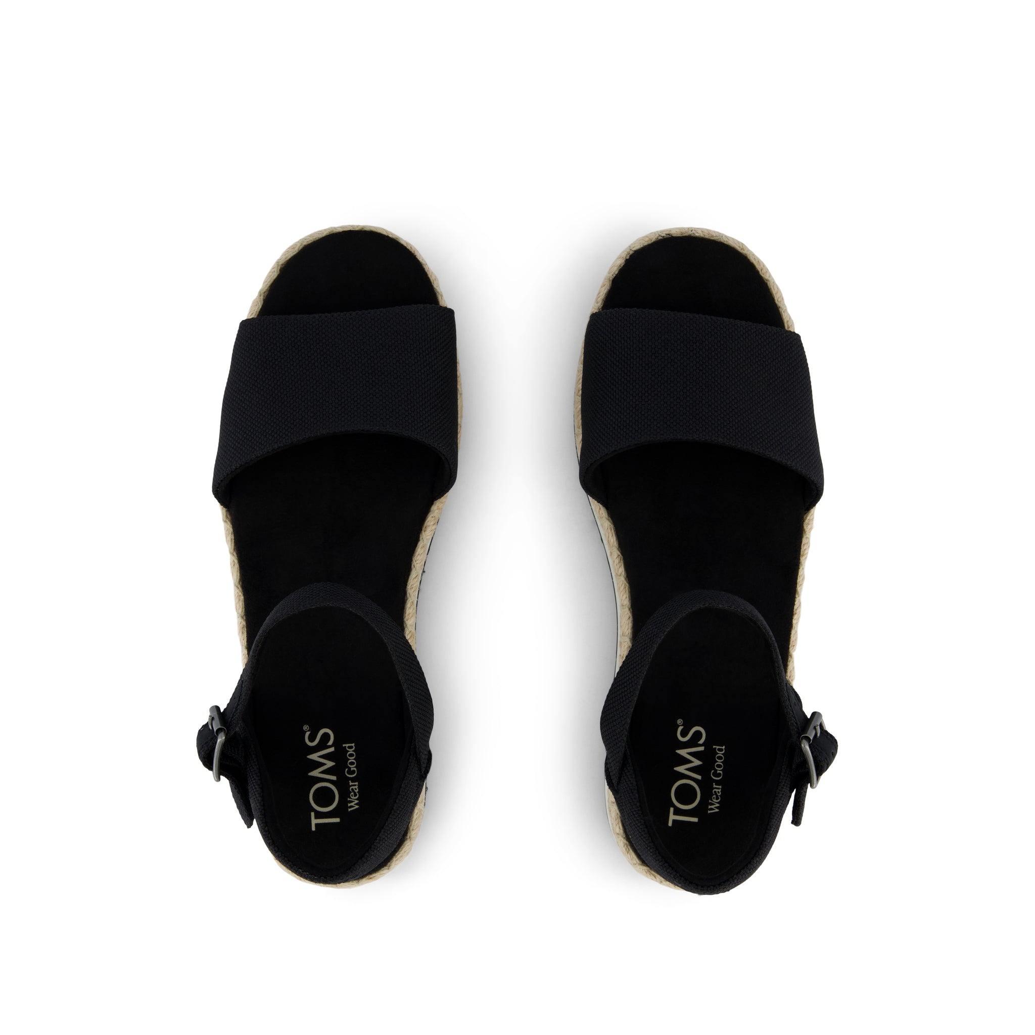 Ronan Platform Sandal - Black Heavy Canvas Top View