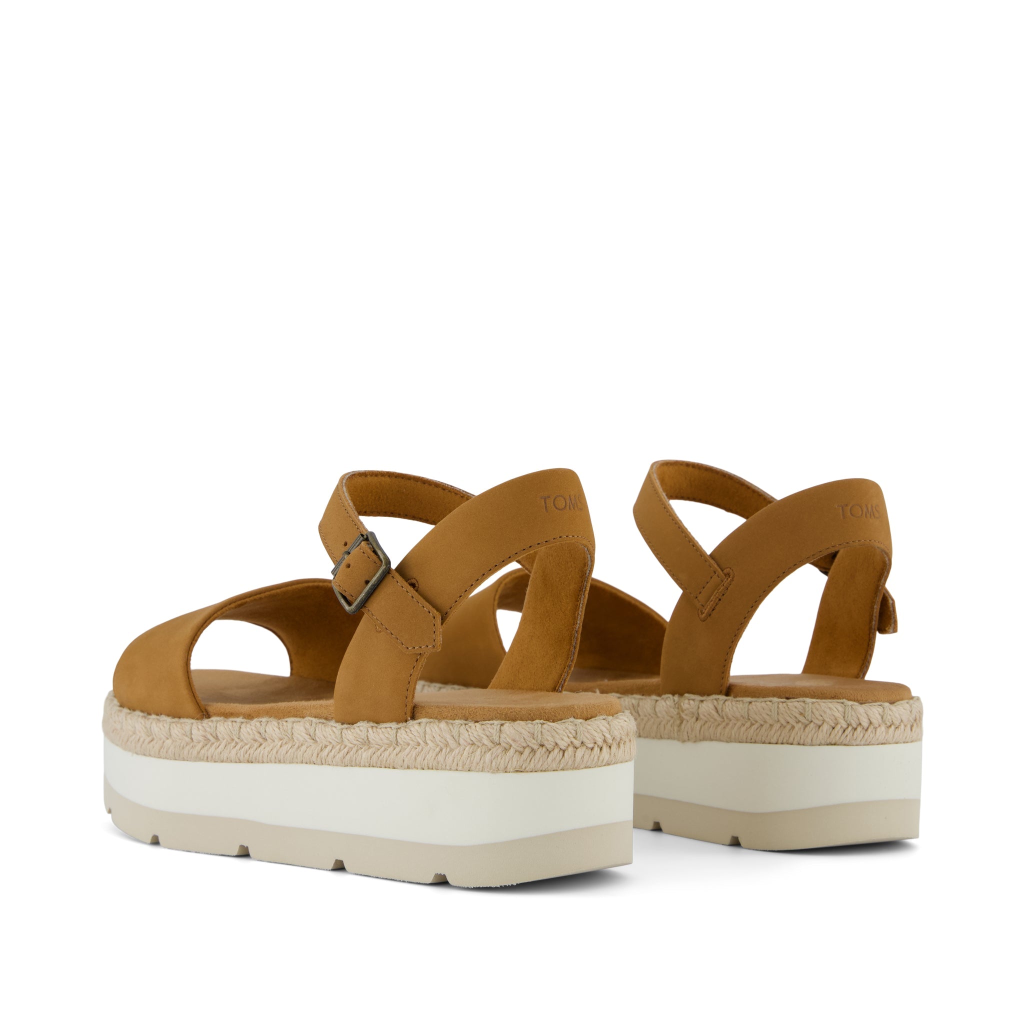 Ronan Platform Sandal - Tan Leather Back View