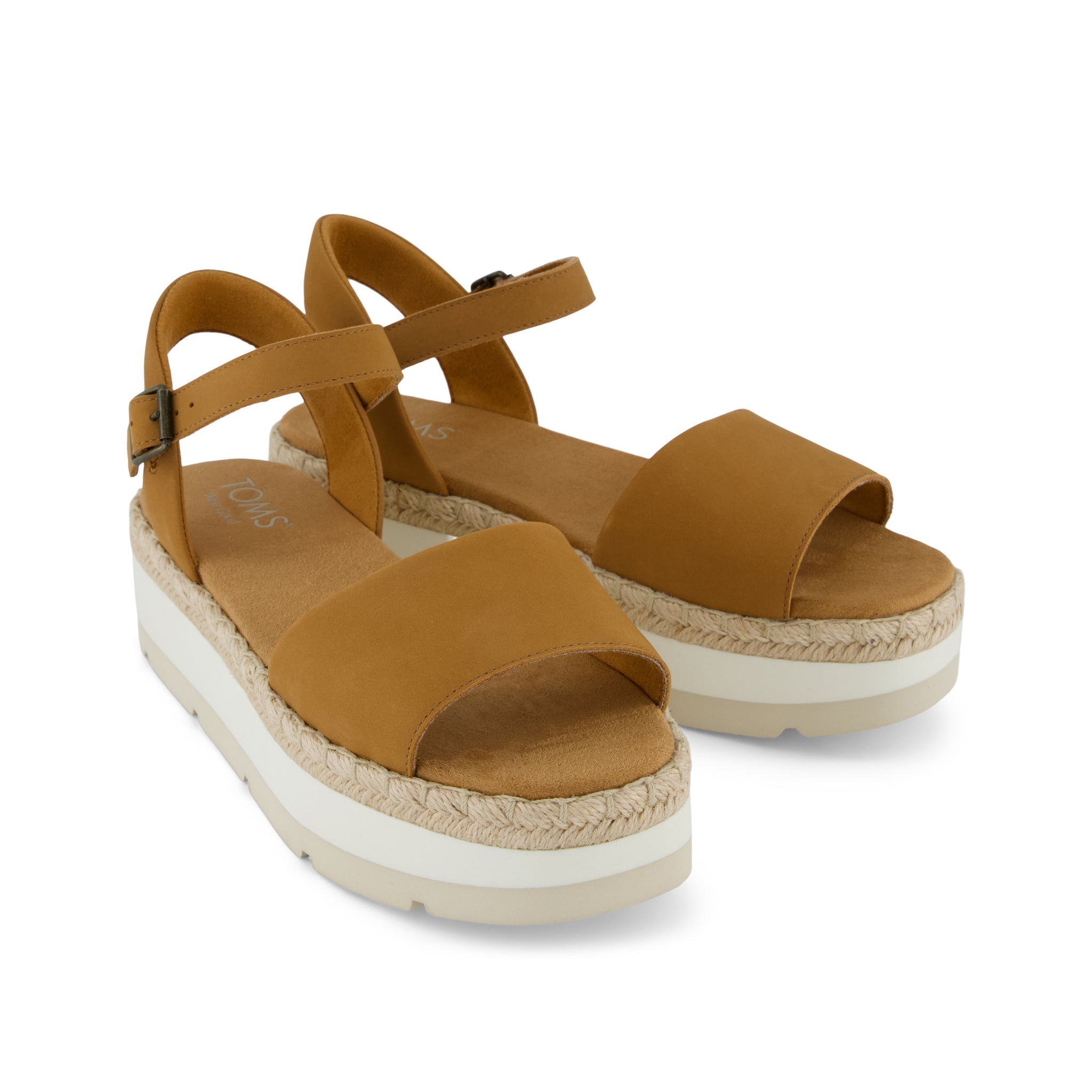 Ronan Platform Sandal - Tan Leather Front View
