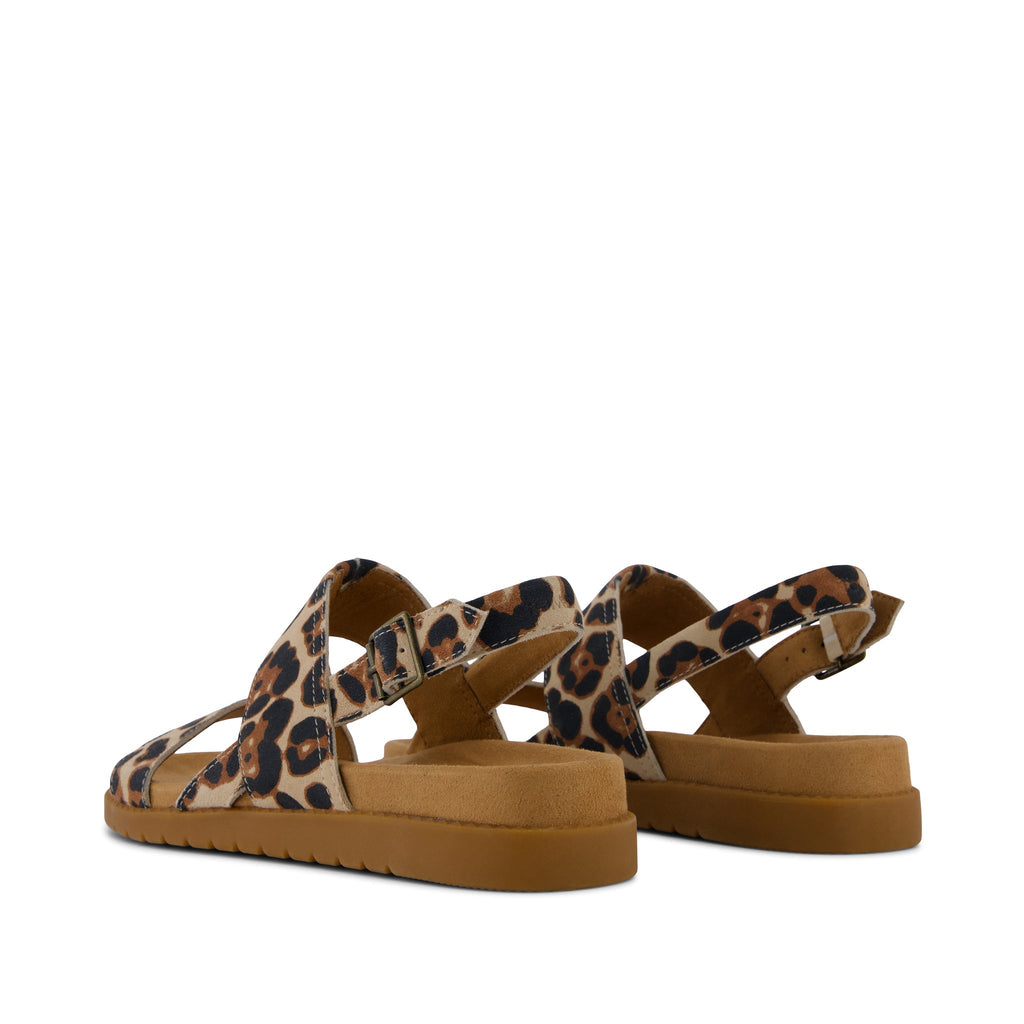 Marin Sandal - Leopard Print Suede Back View