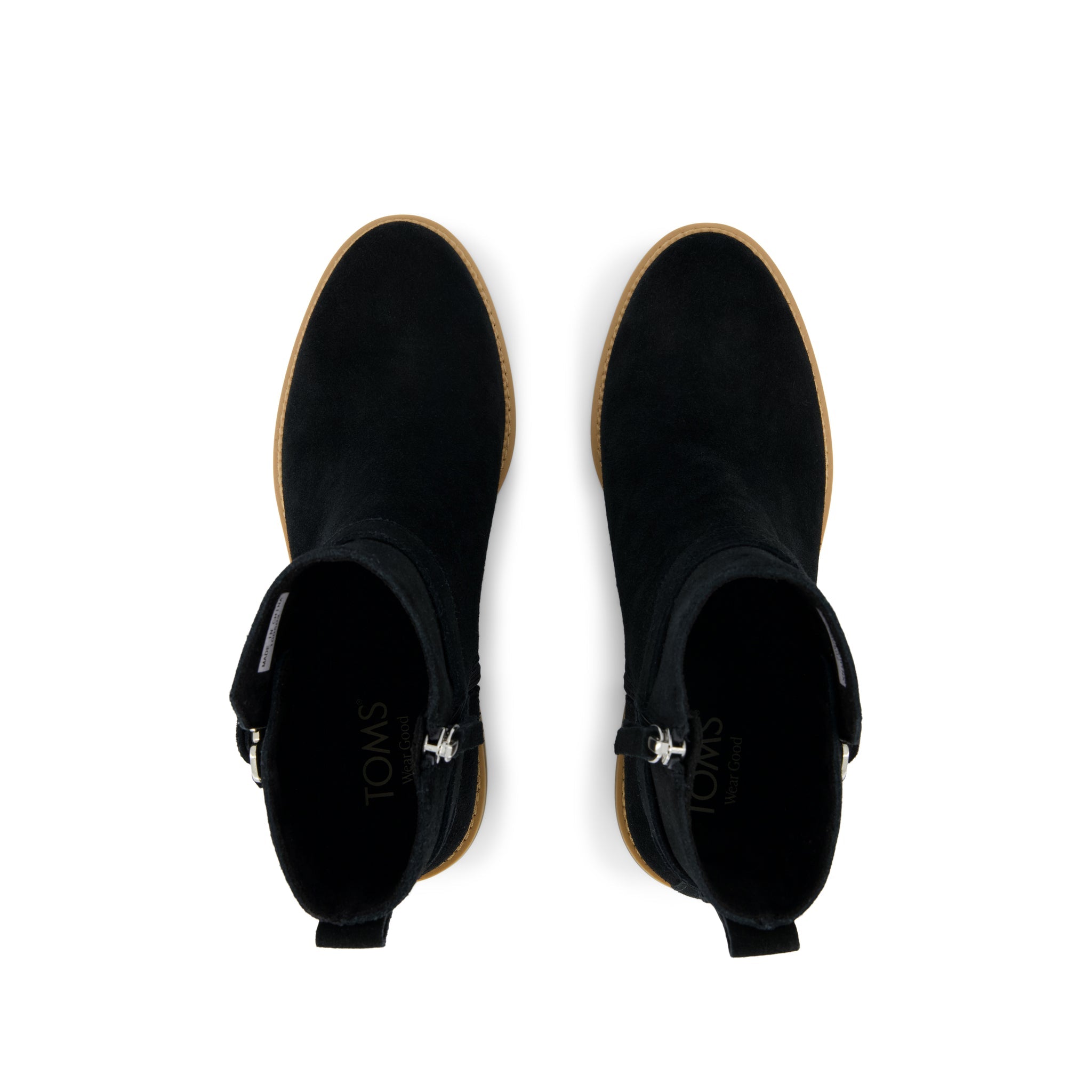 Hailey Buckle Boot - Water Resistant Black Suede Top View