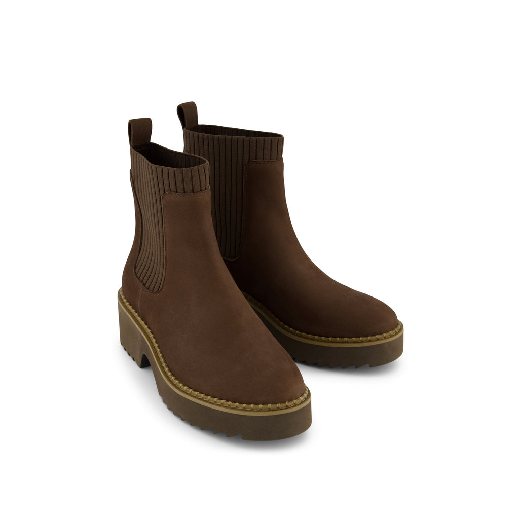Millie Boot - Water Resistant Oak Brown Nubuck Leather Front View