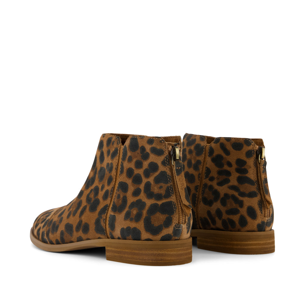 Rylie Ankle Boot - Brown Sugar Leopard Suede Back View