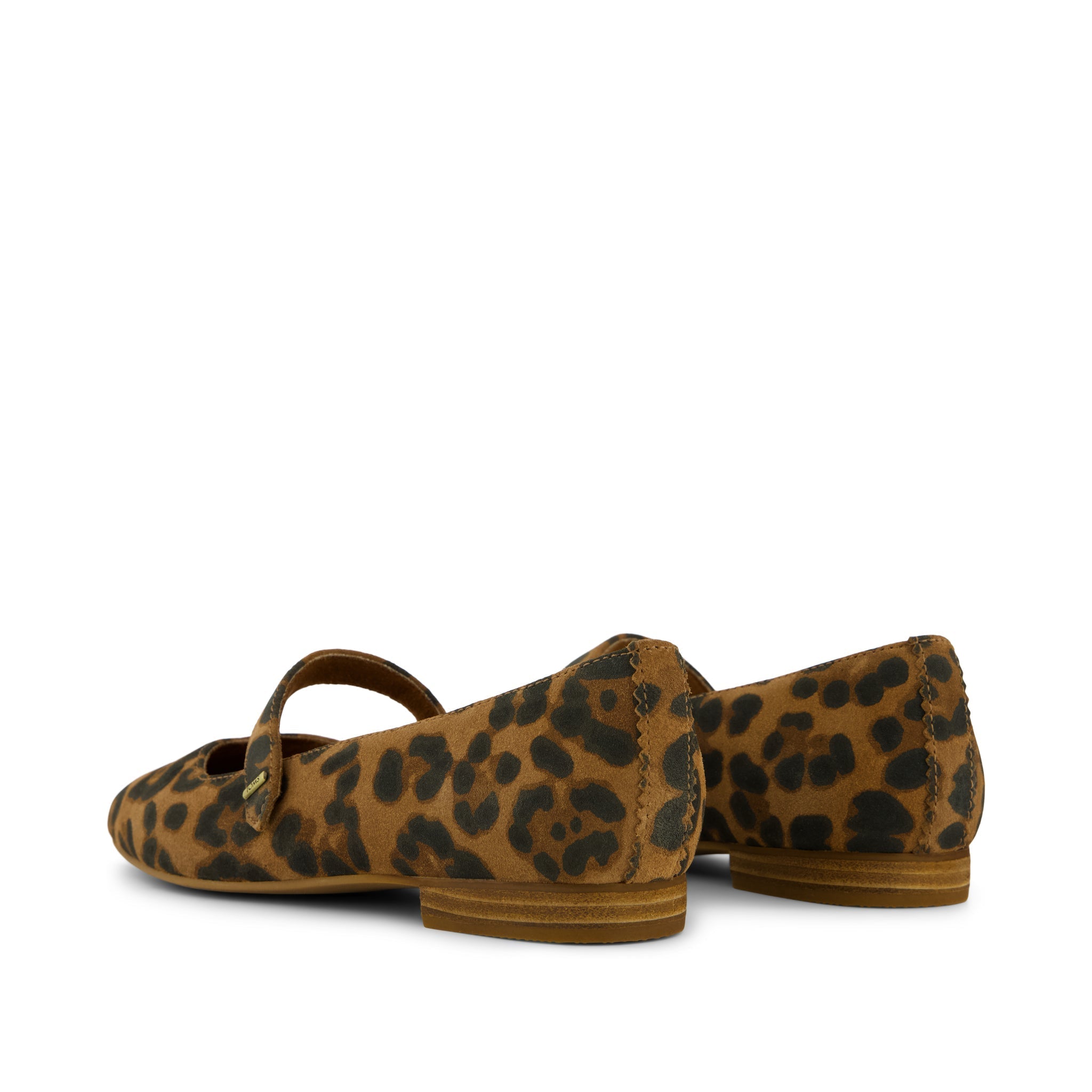 Bianca Flat - Brown Sugar Leopard Print Suede Back View