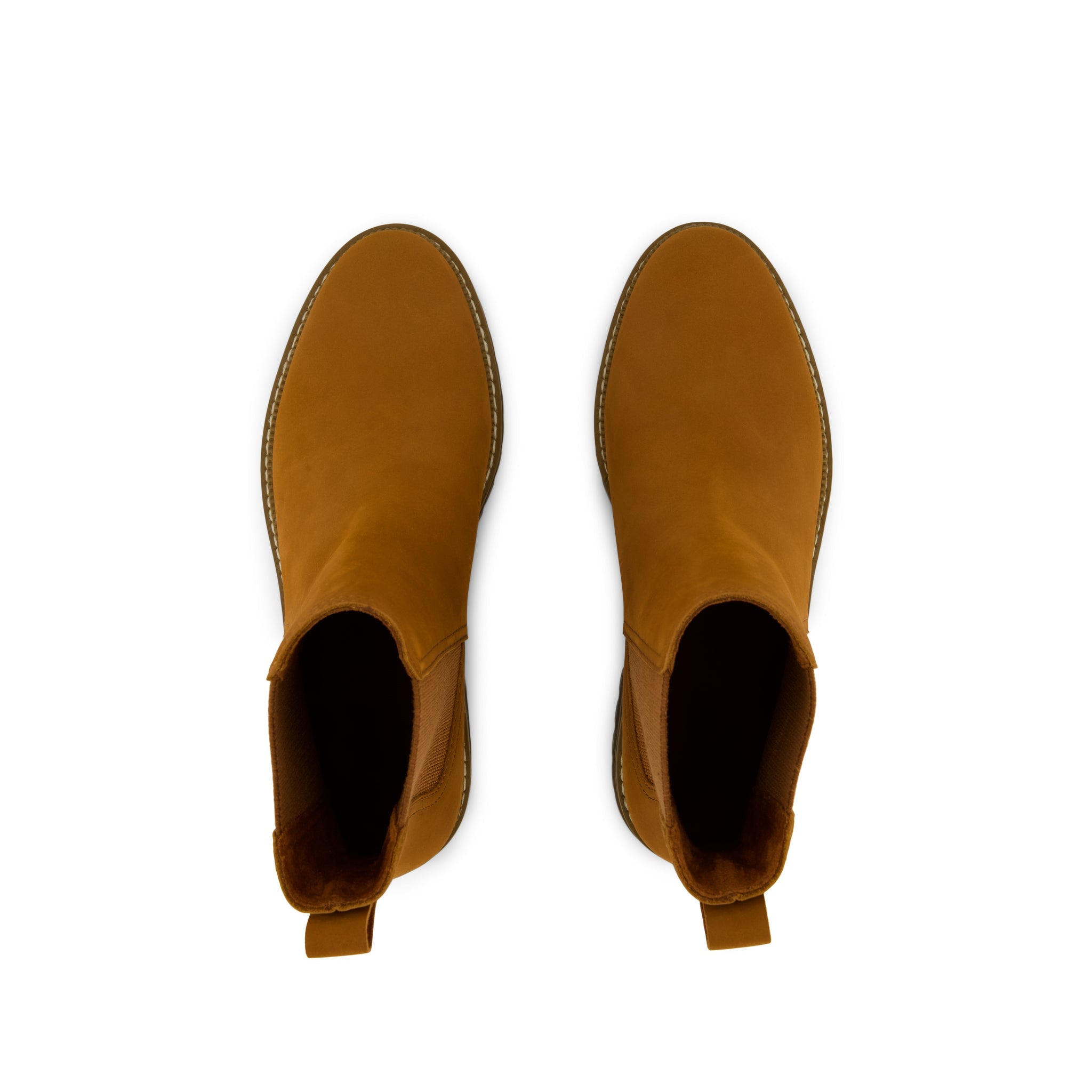 Bennet Boot - Water Resistant Amber Brown Nubuck Leather Top View