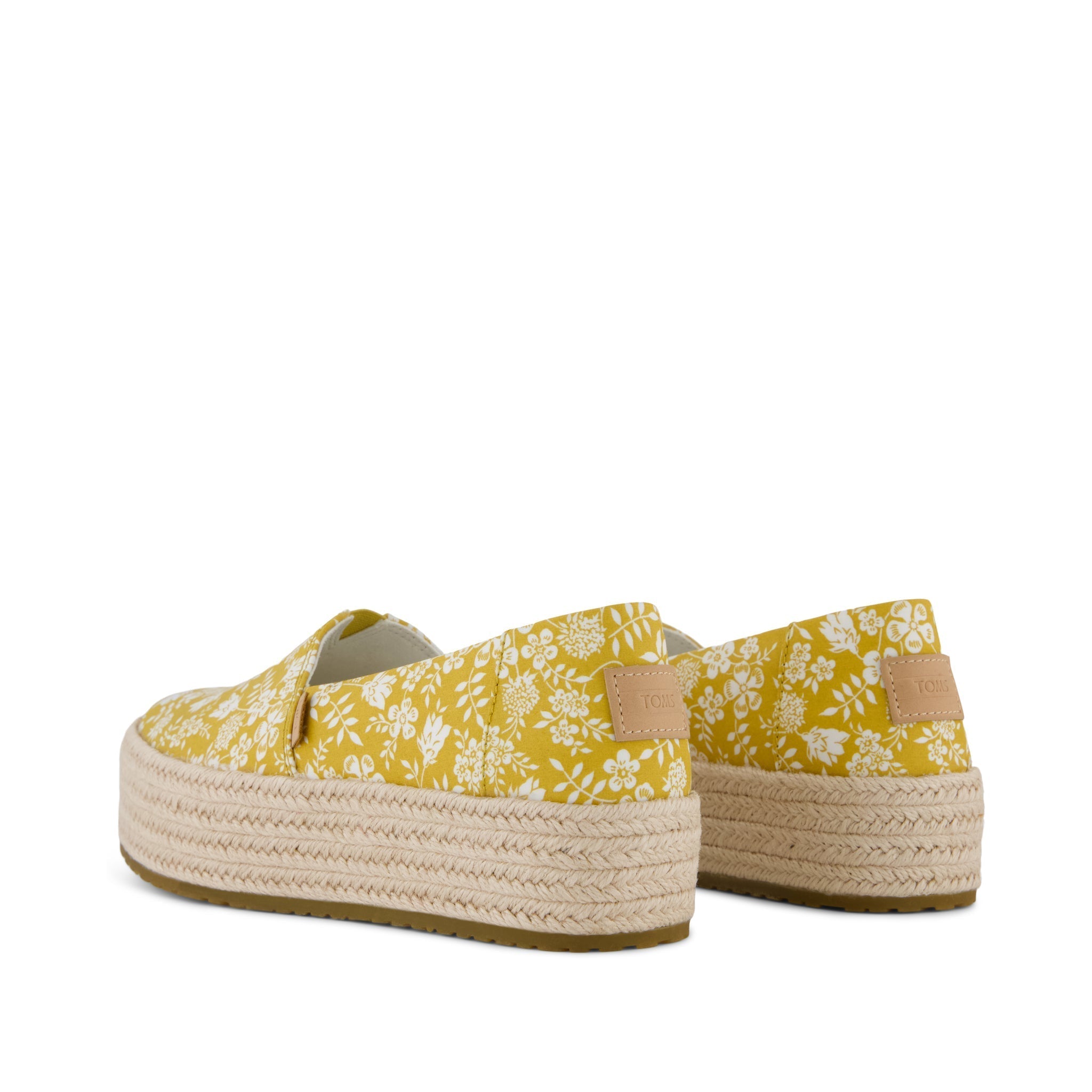 Valencia Platform Espadrille - Golden Honey Edenham Shadow Floral Print Back View