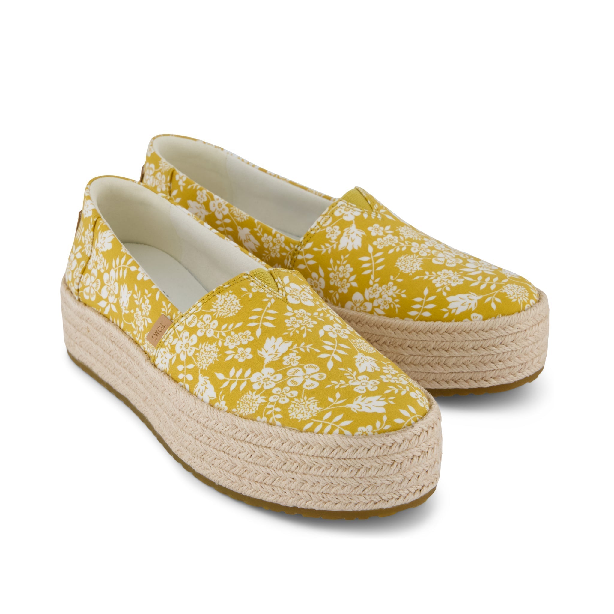 Valencia Platform Espadrille - Golden Honey Edenham Shadow Floral Print Front View