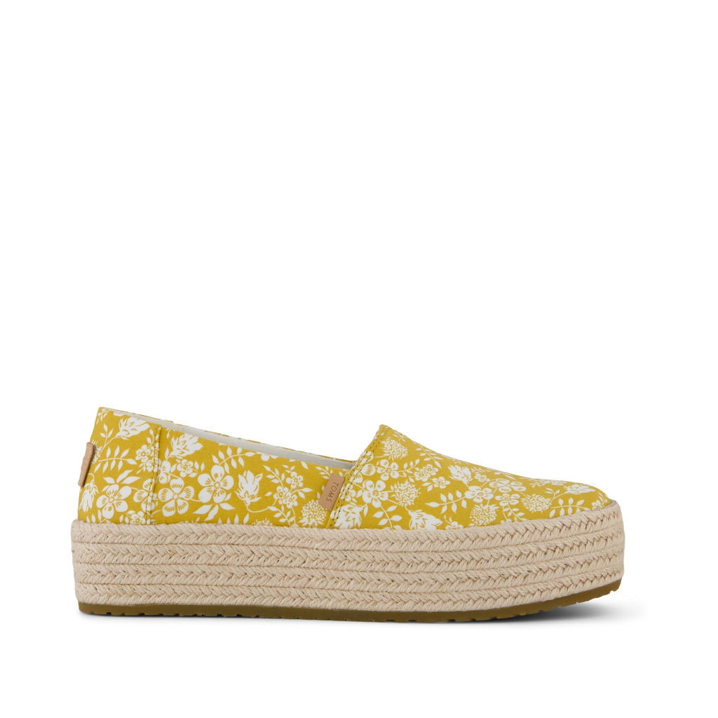 Valencia Platform Espadrille - Golden Honey Edenham Shadow Floral Print Side View