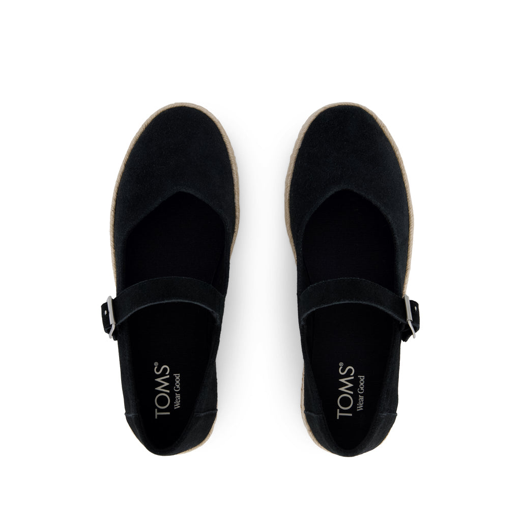 Carolina Mary Jane Espadrille - Black Suede Top View