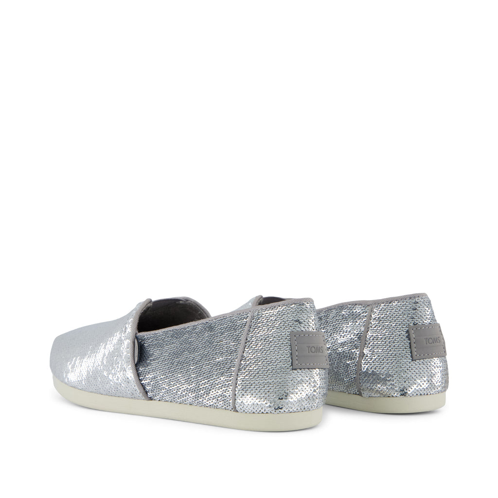 Alpargata Classic - Silver Metallic Sequins Back View