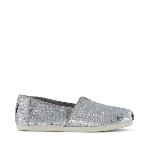 Alpargata Classic - Silver Metallic Sequins Side View