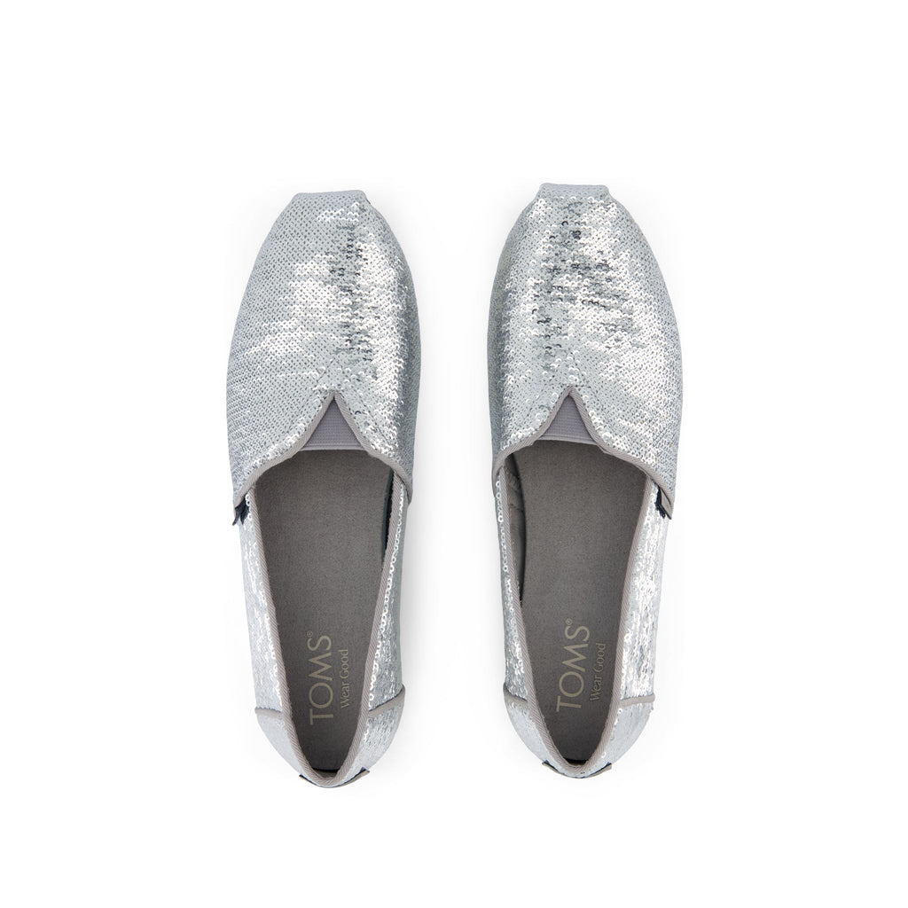 Alpargata Classic - Silver Metallic Sequins Top View
