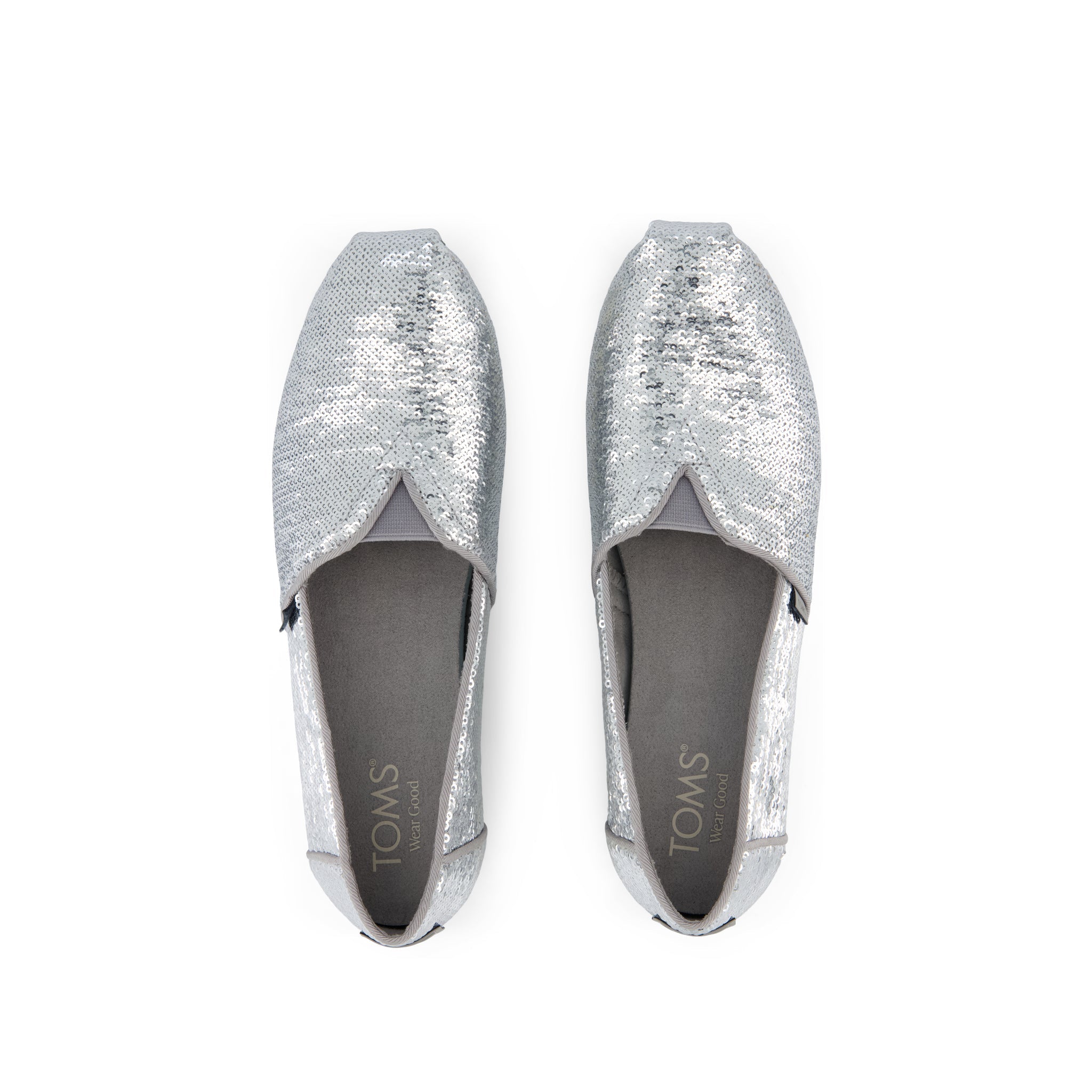 Alpargata Classic - Silver Metallic Sequins Top View