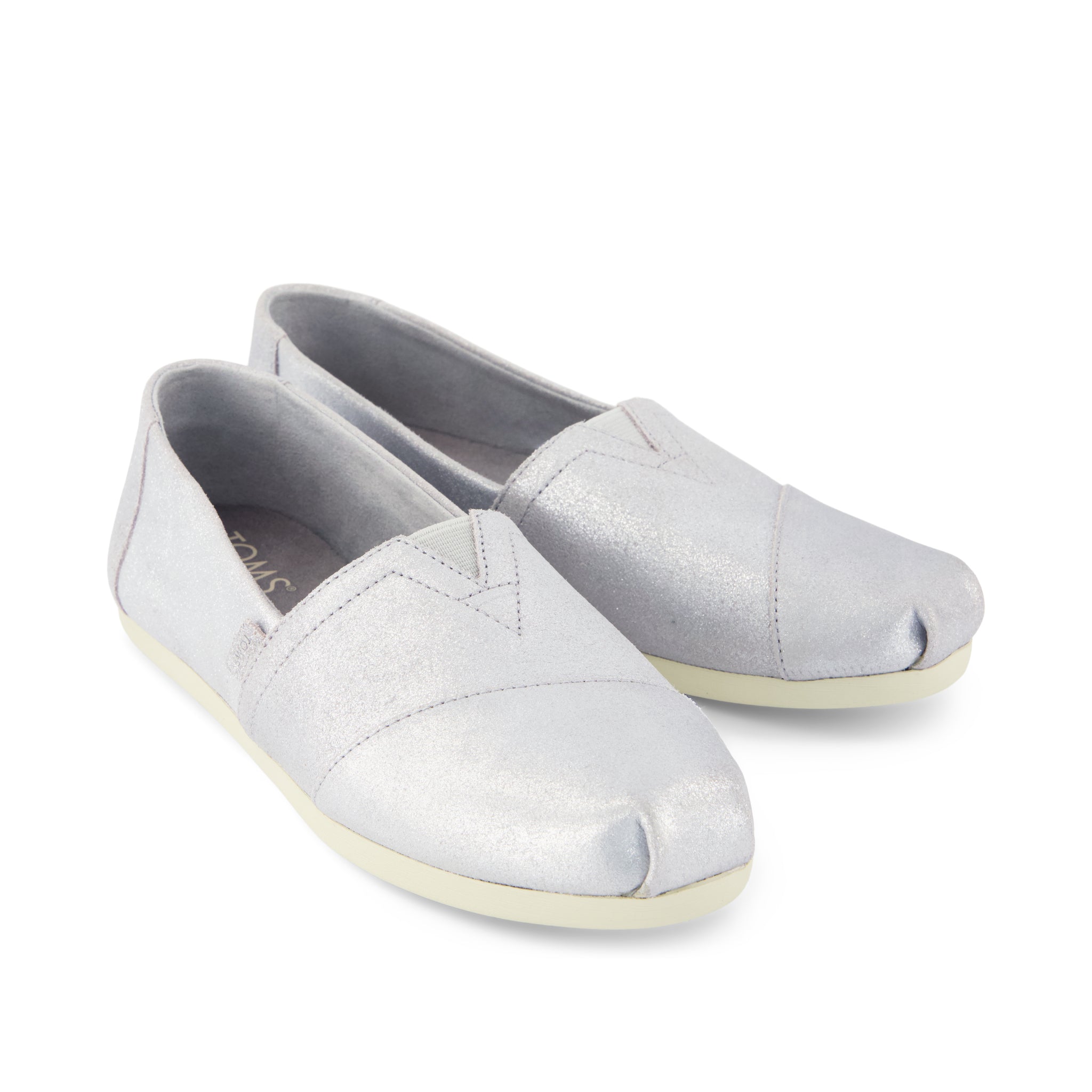 Alpargata Classic - Light Grey Metallic Suede Front View