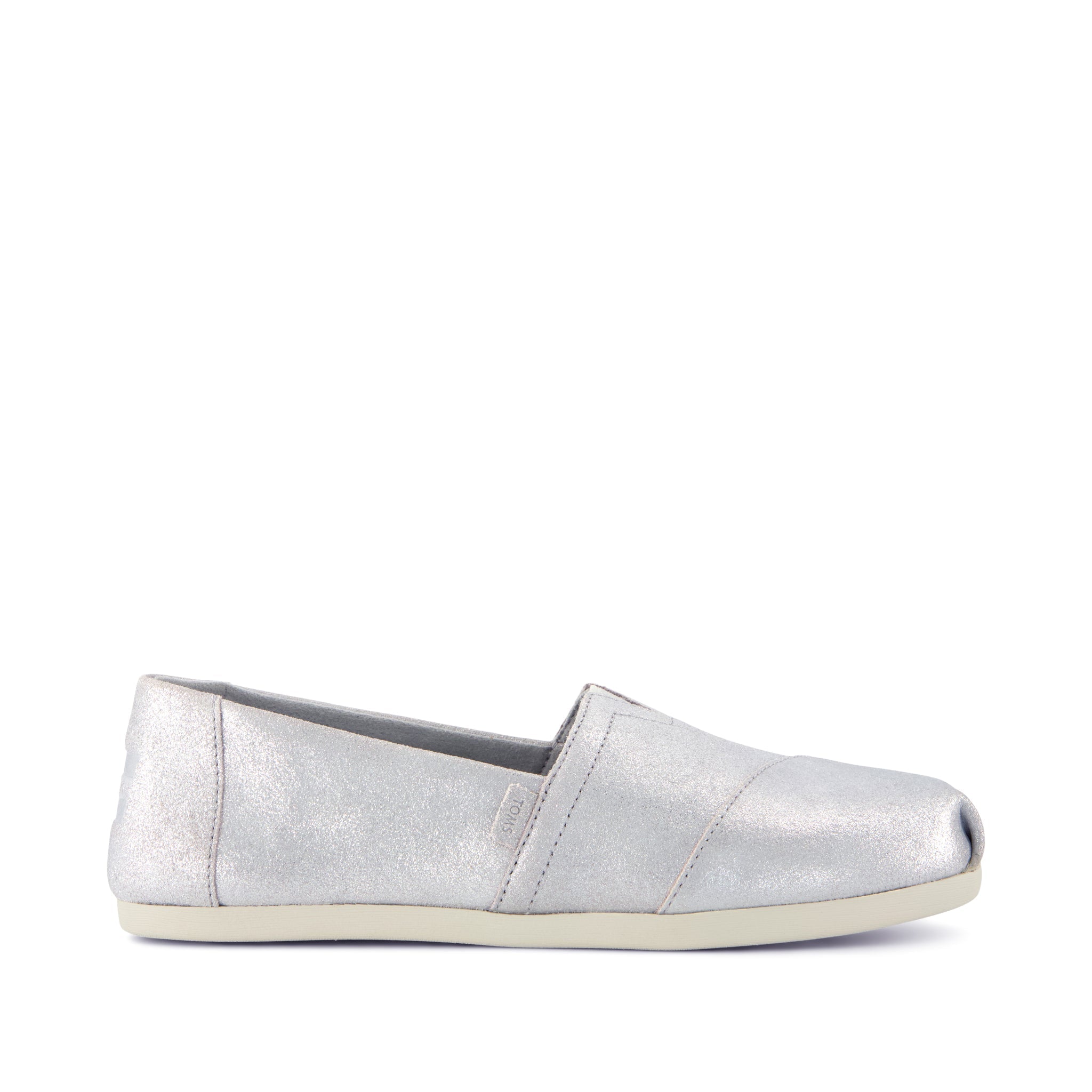 Alpargata Classic - Light Grey Metallic Suede Side View