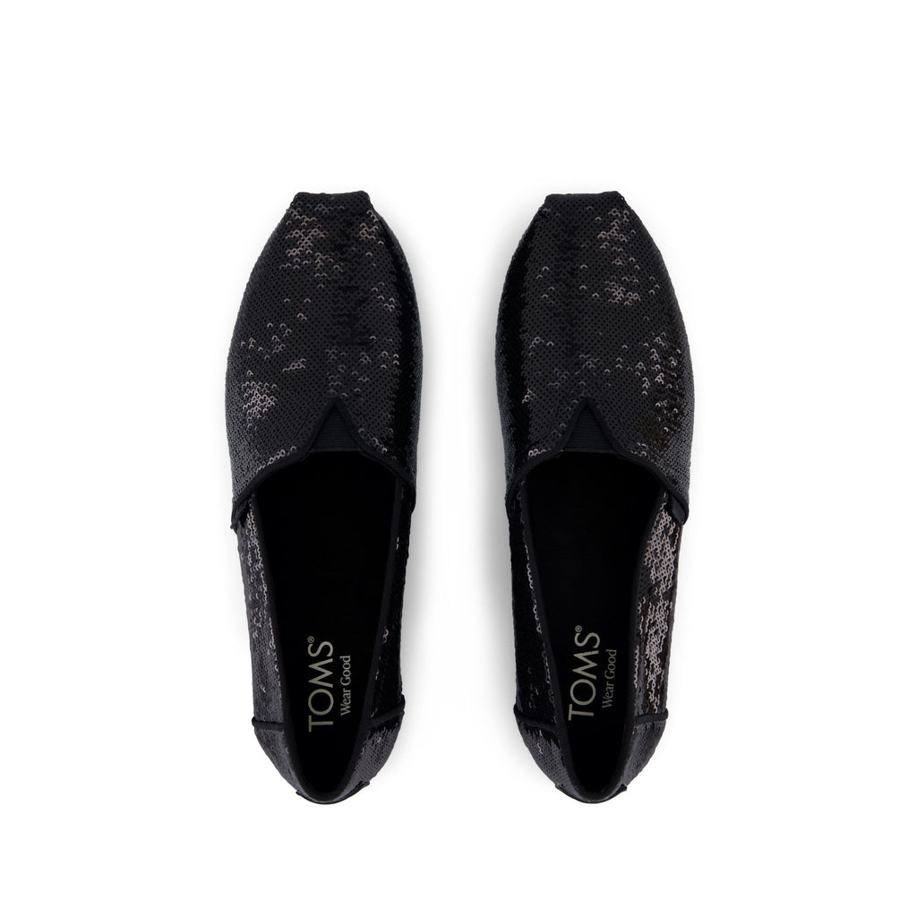 Alpargata Classic - Black Metallic Sequins Top View