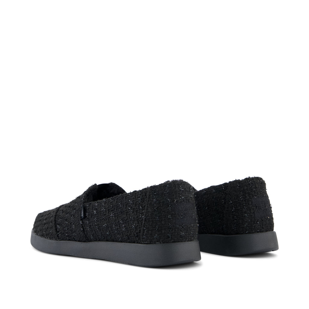 Alpargata Plus - Black Metallic Faux Fur Back View