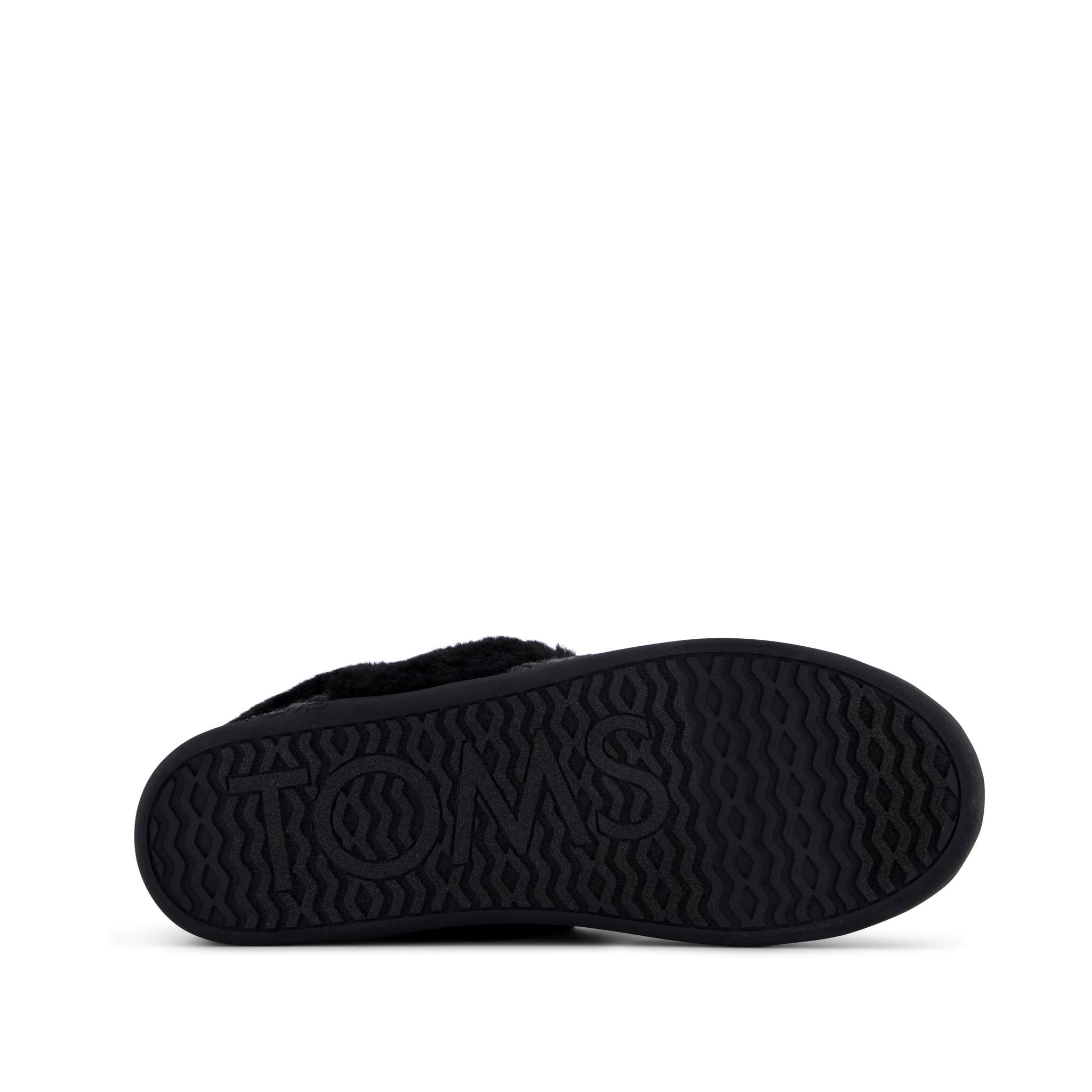 Oslo Slipper - Black Cozy Herringbone Bottom Sole View