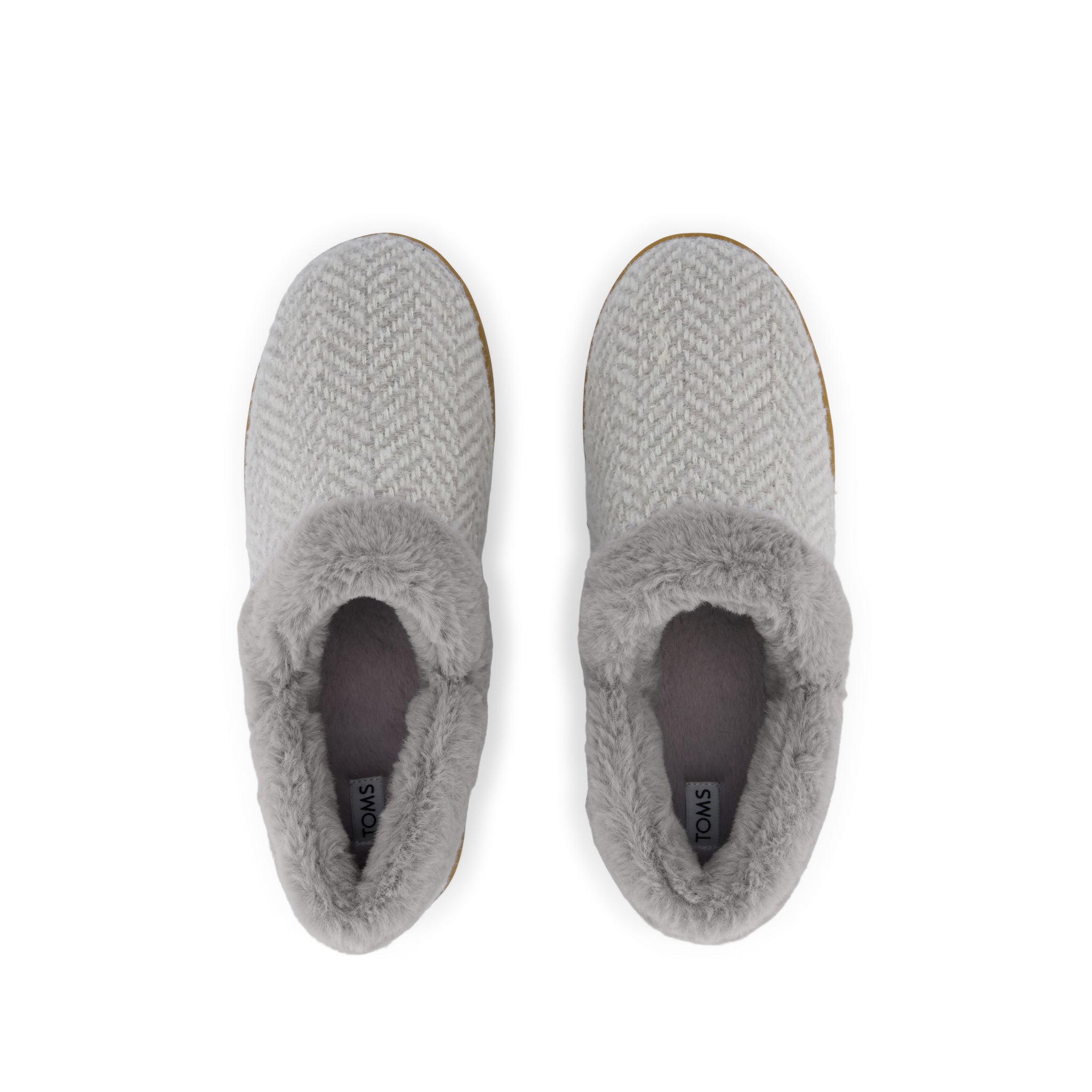 Oslo Slipper - Drizzle Grey Cozy Herringbone Top View