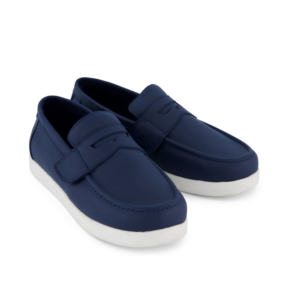 Youth Oliver Loafer - Navy Nubuck PU Front View