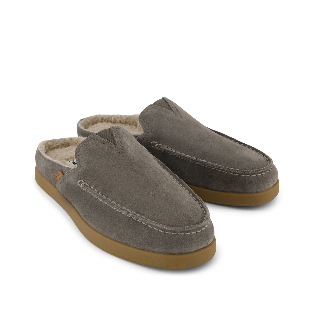 Mules Alonso  - Daim taupe doublé fausse fourrure