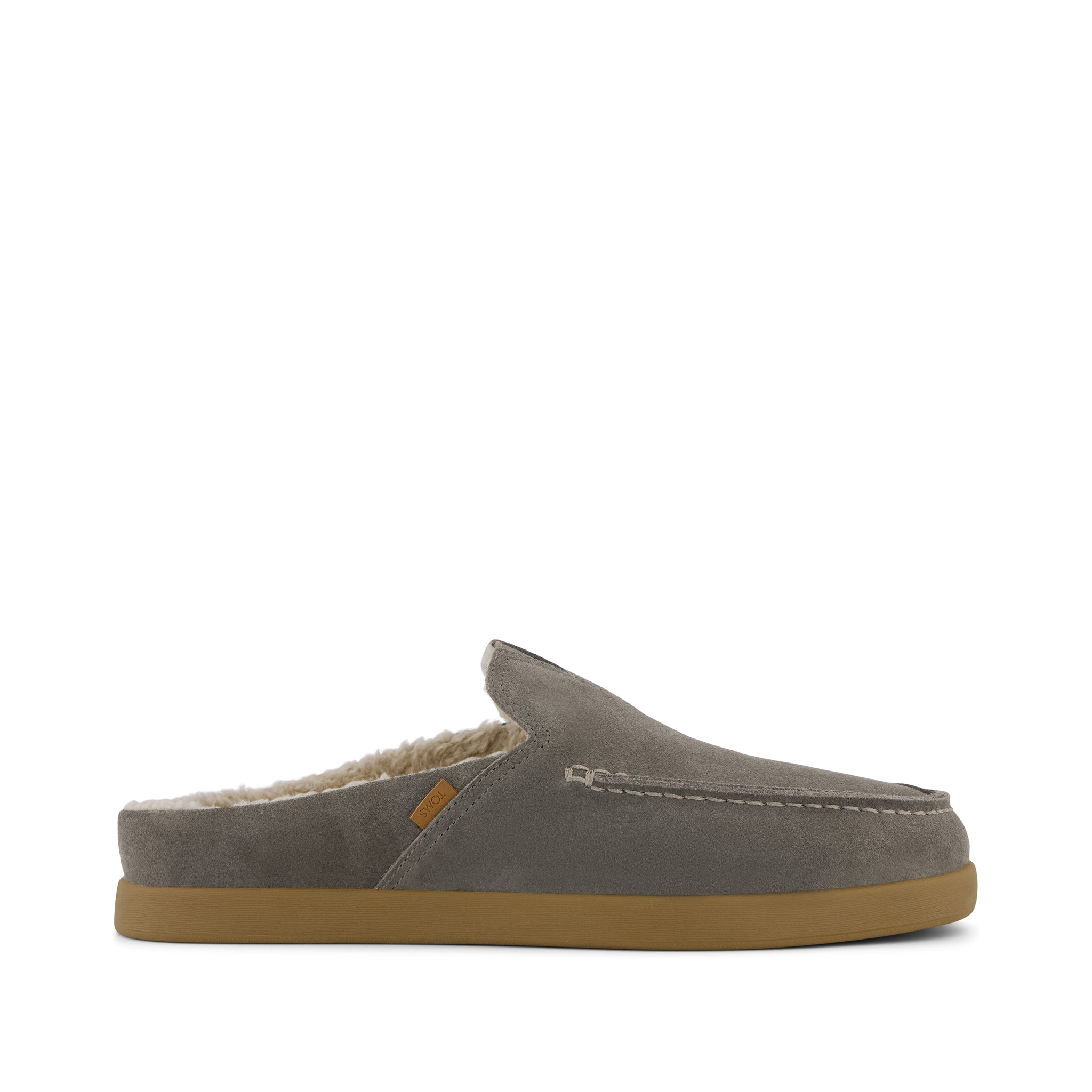 Mules Alonso  - Daim taupe doublé fausse fourrure