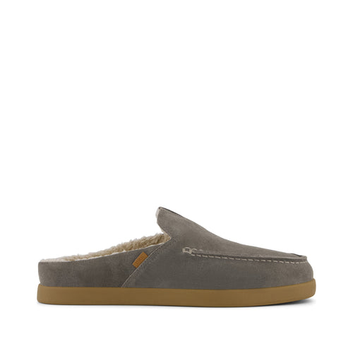 Alonso Mule  - Canteen Taupe Suede Faux Shearling Lined