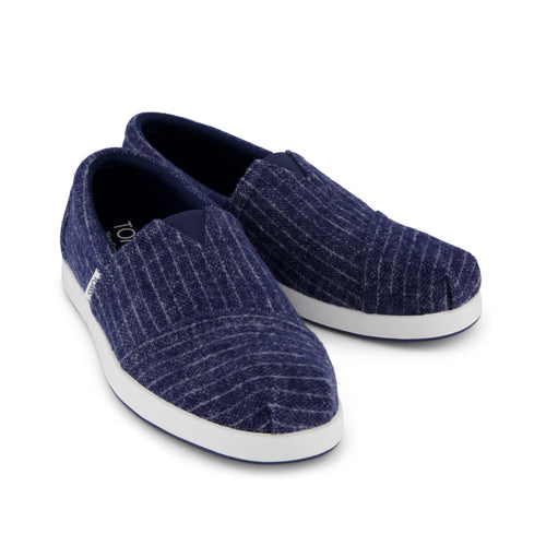 Alp FWD Espadrille - Navy Cozy Stripe Front View