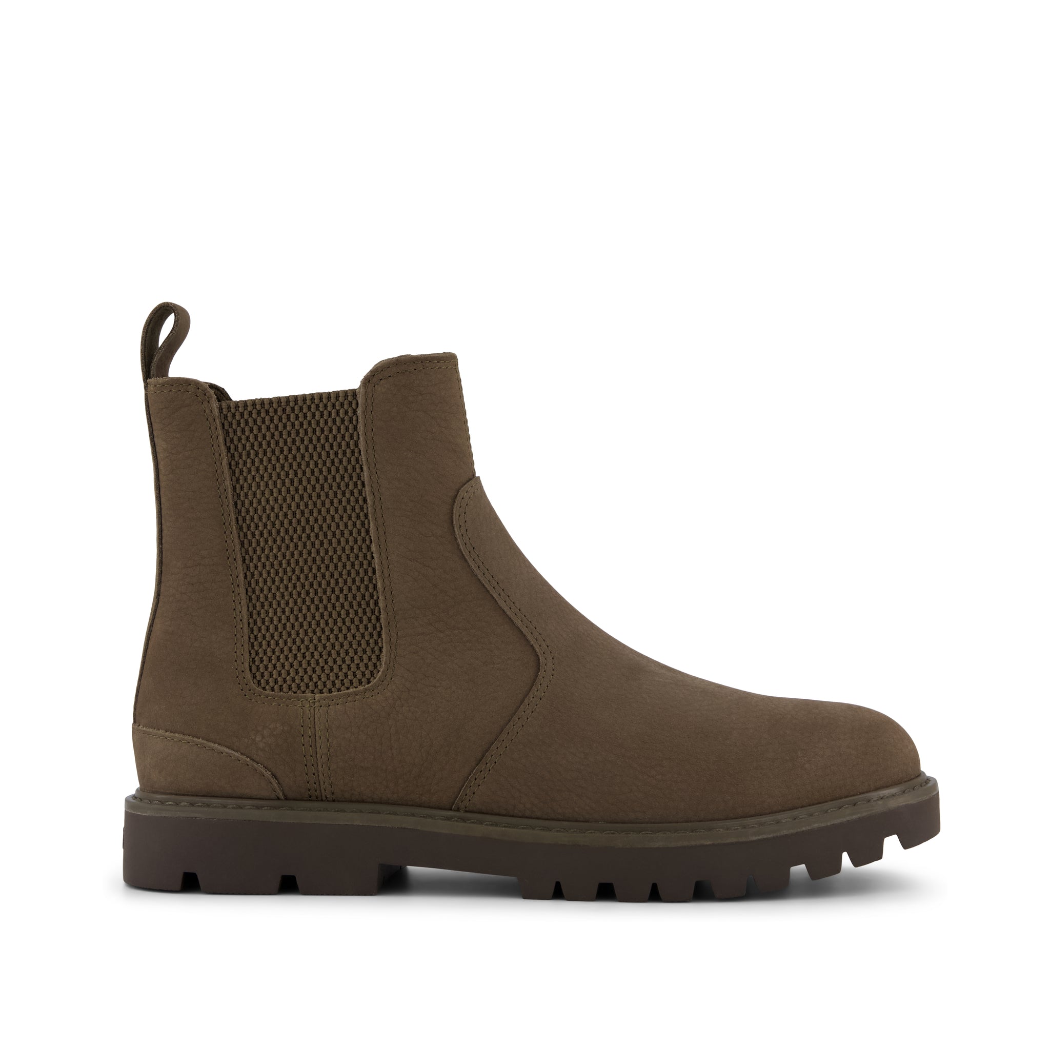 Griffin Boot - Water Resistant Canteen Green Leather Side View