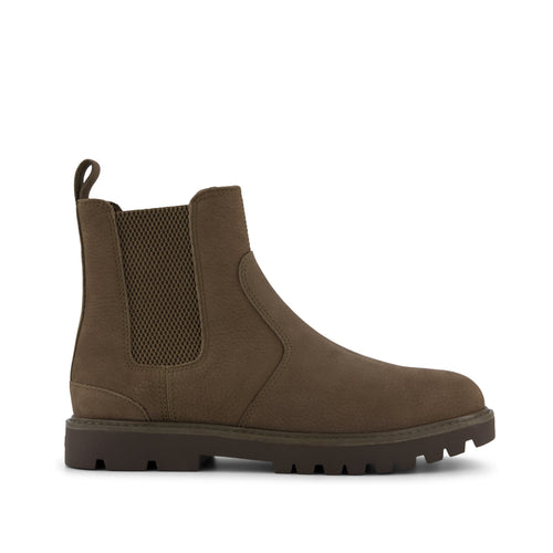 Griffin Boot - Water Resistant Canteen Green Leather Side View