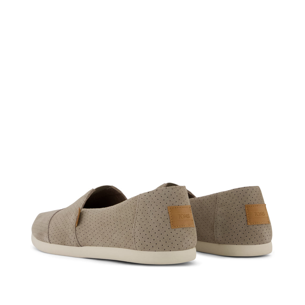 Alpargata Classic - Dune Grey Perforated Suede Back View