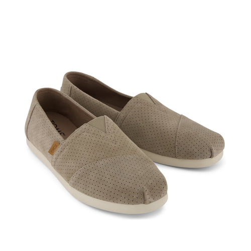 Alpargata Classic - Dune Grey Perforated Suede Front View