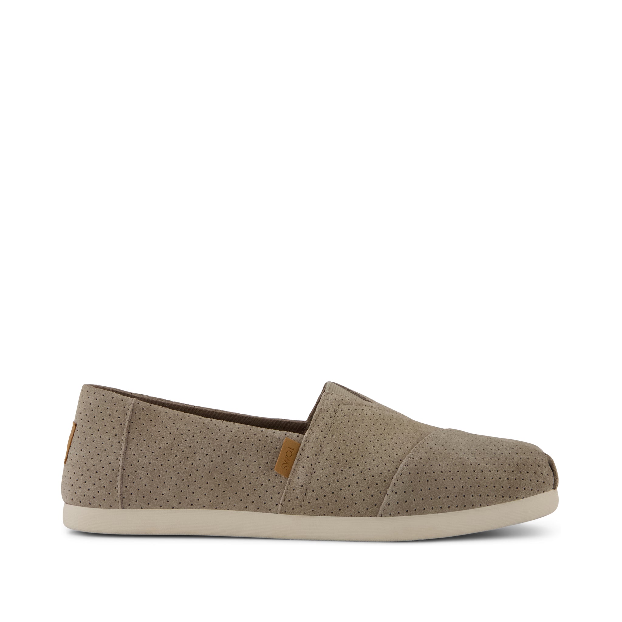 Alpargata Classic - Dune Grey Perforated Suede Side View