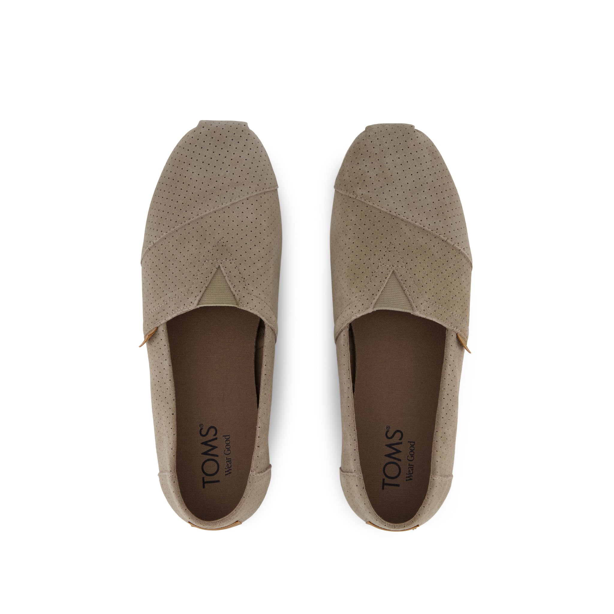 Alpargata Classic - Dune Grey Perforated Suede Top View